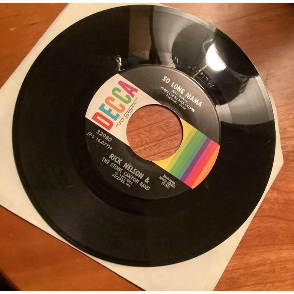 Rick Nelson & The Stone Canyon Band - Garden Party & So Long Mama 45 record Viny